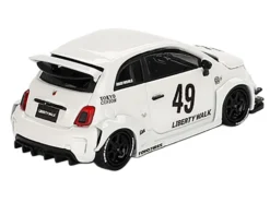 ABARTH 595 #49 "LB-Works x Abas Works" Gara White Limited Edition 1/64 Diecast Model Car by Mini GT