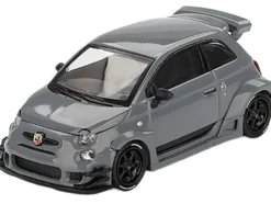 ABARTH 595 #49 "LB-Works x Abas Works" Gray Limited Edition 1/64 Diecast Model Car by Mini GT