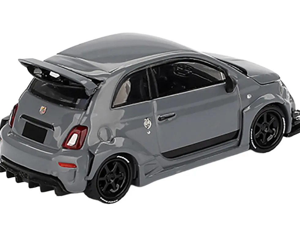 ABARTH 595 #49 "LB-Works x Abas Works" Gray Limited Edition 1/64 Diecast Model Car by Mini GT
