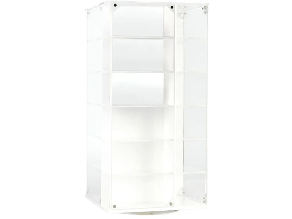 Acrylitower Showcase 24 Car Display Desktop Spinner with Cover White "Mijo Exclusives" for 1/64 Scale Models