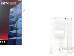 Acrylitower Showcase 24 Car Display Desktop Spinner with Cover White
