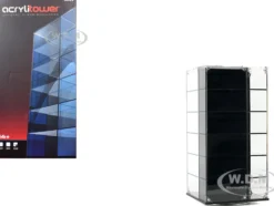 Acrylitower Showcase 24 Car Display Desktop Spinner with Cover Black "Mijo Exclusives" for 1/64 Scale Models