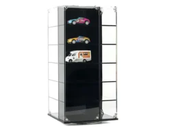 Acrylitower Showcase 24 Car Display Desktop Spinner with Cover Black