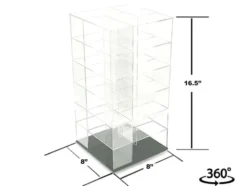 Acrylitower Showcase Large 24 Car Display Desktop Spinner with Cover Clear "Mijo Exclusives" for 1/64 Scale Models