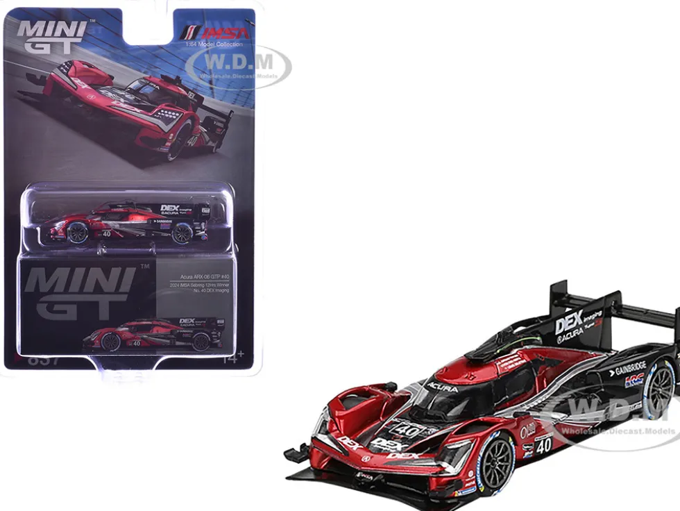 Acura ARX-06 GTP #40 Louis Deletraz - Colton Herta - Jordan Taylor "Wayne Taylor Racing with Andretti" Winner IMSA "12 Hours of Sebring" (2024) Limited Edition 1/64 Diecast Model Car by Mini GT