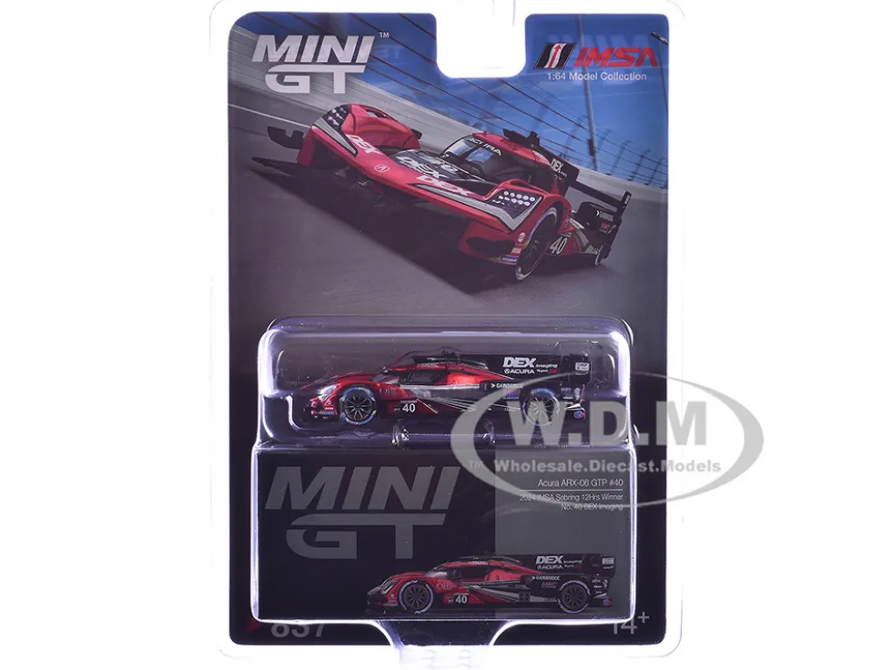 Acura ARX-06 GTP #40 Louis Deletraz - Colton Herta - Jordan Taylor "Wayne Taylor Racing with Andretti" Winner IMSA "12 Hours of Sebring" (2024) Limited Edition 1/64 Diecast Model Car by Mini GT