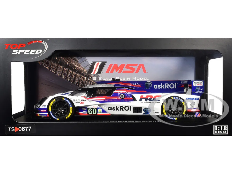 Acura ARX-06 GTP #60 Tom Blomqvist - Colin Braun - Scott Dixon - Felix Rosenqvist "Acura Meyer Shank Racing with Curb-Agajanian" 2nd Place IMSA "24 Hours of Daytona" (2025) 1/18 Model Car by Top Speed
