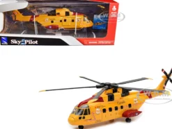 AgustaWestland AW101 EH101 Helicopter Yellow Canada Forces Search & Rescue Sky Pilot Series 1/72 Diecast Model New Ray 25513