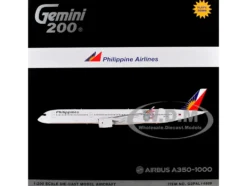 Airbus A350-1000 Commercial Aircraft with Flaps Down "Philippine Airlines" (RP-C3510) White with Tail Graphics "Gemini 200" Series 1/200 Diecast Model Airplane by GeminiJets