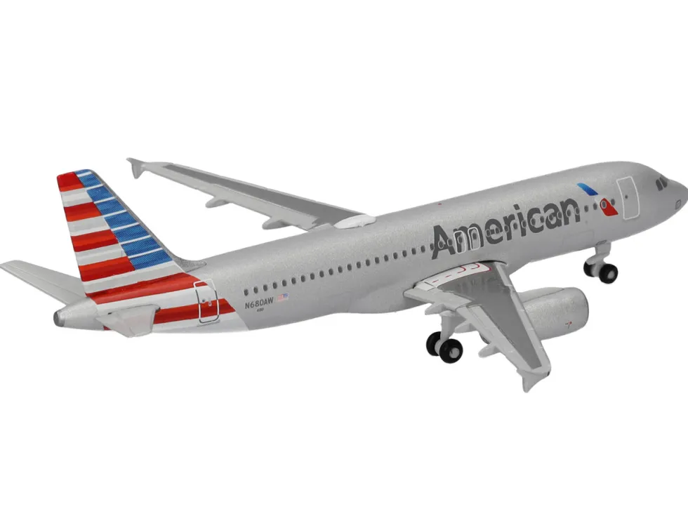 Airbus A320 Commercial Aircraft "American Airlines" (N680AW) Silver with Blue and Red Tail 1/500 Diecast Model Airplane by Herpa