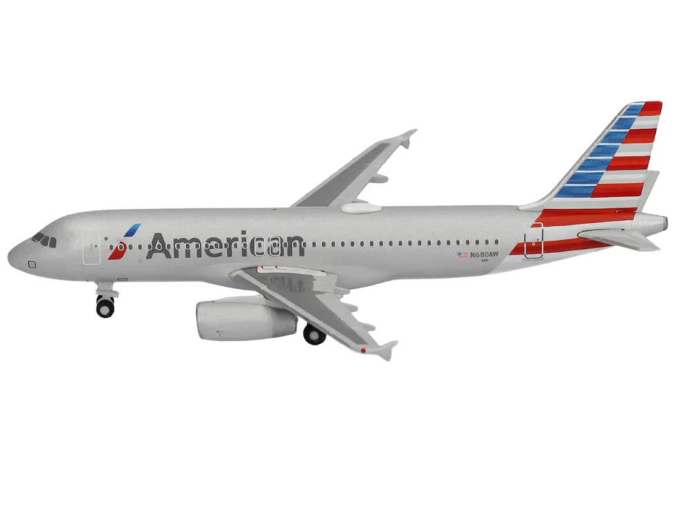 Airbus A320 Commercial Aircraft "American Airlines" (N680AW) Silver with Blue and Red Tail 1/500 Diecast Model Airplane by Herpa