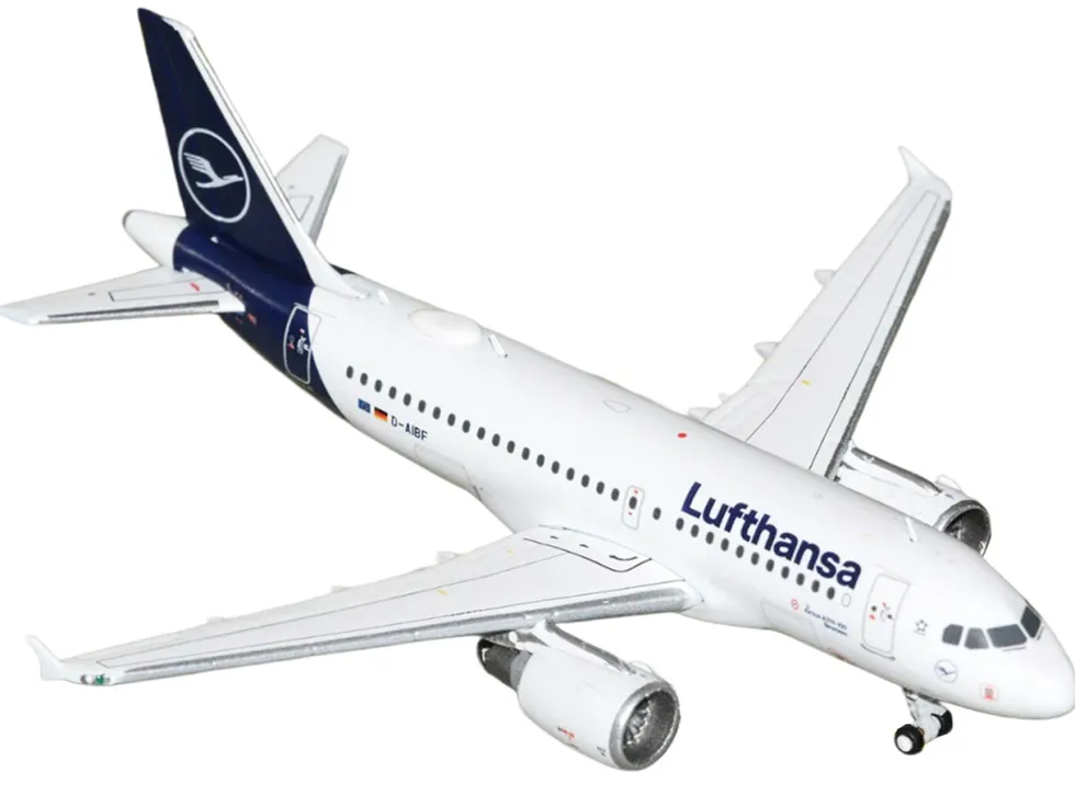 Airbus A319-100 Commercial Aircraft "Lufthansa" (D-AIBF) White with Dark Blue Tail 1/400 Diecast Model Airplane by GeminiJets