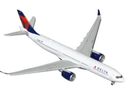 Airbus A330-900 Commercial Aircraft "Delta Air Lines" (N408DX) White with Red and Blue Tail 1/400 Diecast Model Airplane by GeminiJets