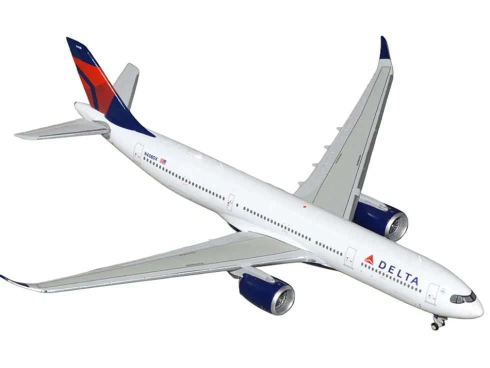 Airbus A330-900 Commercial Aircraft "Delta Air Lines" (N408DX) White with Red and Blue Tail 1/400 Diecast Model Airplane by GeminiJets