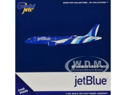 Airbus A220-300 Commercial Aircraft "JetBlue Airways" (N3241J) Blue with Striped Tail 1/400 Diecast Model Airplane by GeminiJets