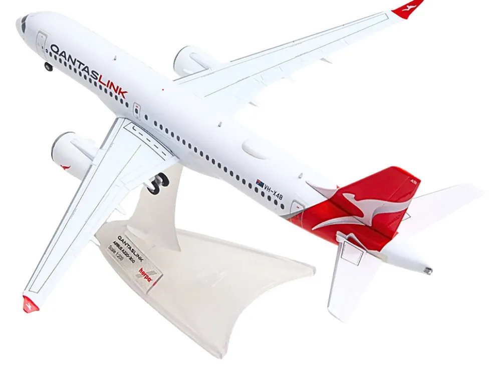 Airbus A220-300 Commercial Aircraft "QantasLink" (VH-X4B) White with Red Tail 1/200 Diecast Model Airplane by Herpa