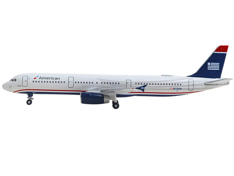 Airbus A321 Commercial Aircraft "American Airlines" (N578UW) Gray with Blue Tail 1/500 Diecast Model Airplane by Herpa