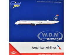 Airbus A321 Commercial Aircraft "American Airlines - US Airways Heritage Jet" (N578UW) White with Blue Tail 1/400 Diecast Model Airplane by GeminiJets