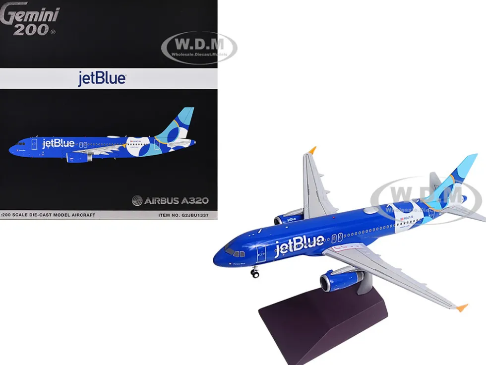 Airbus A320 Commercial Aircraft "JetBlue Airways - Forever Blue" (N547JB) Blue with Graphics "Gemini 200" Series 1/200 Diecast Model Airplane by GeminiJets
