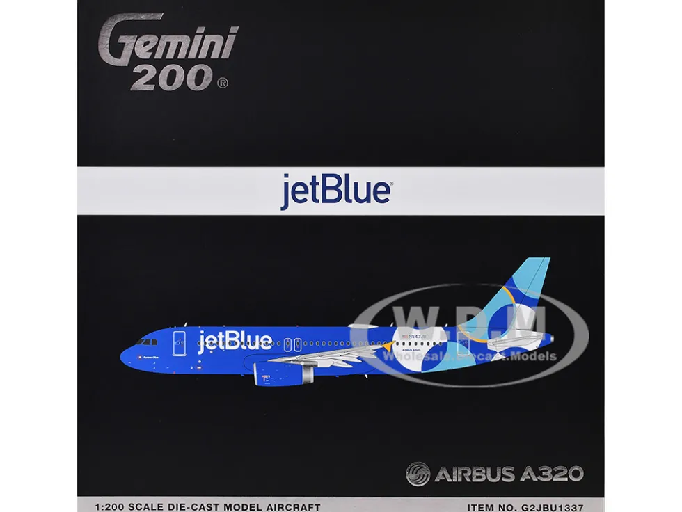 Airbus A320 Commercial Aircraft "JetBlue Airways - Forever Blue" (N547JB) Blue with Graphics "Gemini 200" Series 1/200 Diecast Model Airplane by GeminiJets
