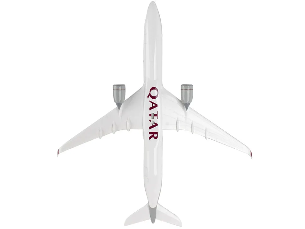 Airbus A350-1000 Commercial Aircraft "Qatar Airways" (A7-ANA) Gray with Tail Graphics (Snap-Fit) 1/200 Plastic Model by Skymarks