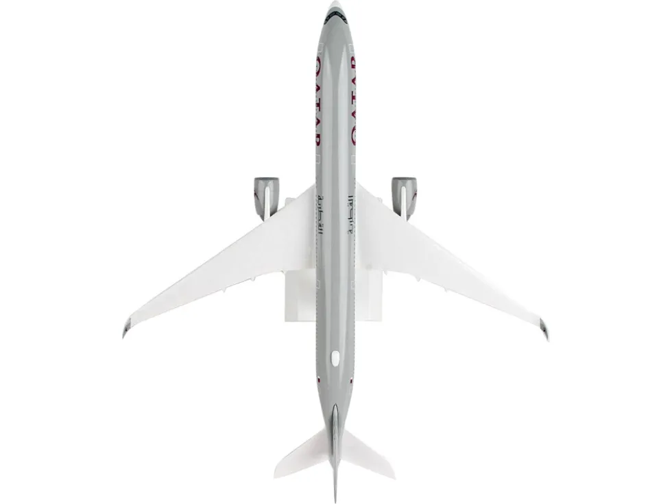 Airbus A350-1000 Commercial Aircraft "Qatar Airways" (A7-ANA) Gray with Tail Graphics (Snap-Fit) 1/200 Plastic Model by Skymarks