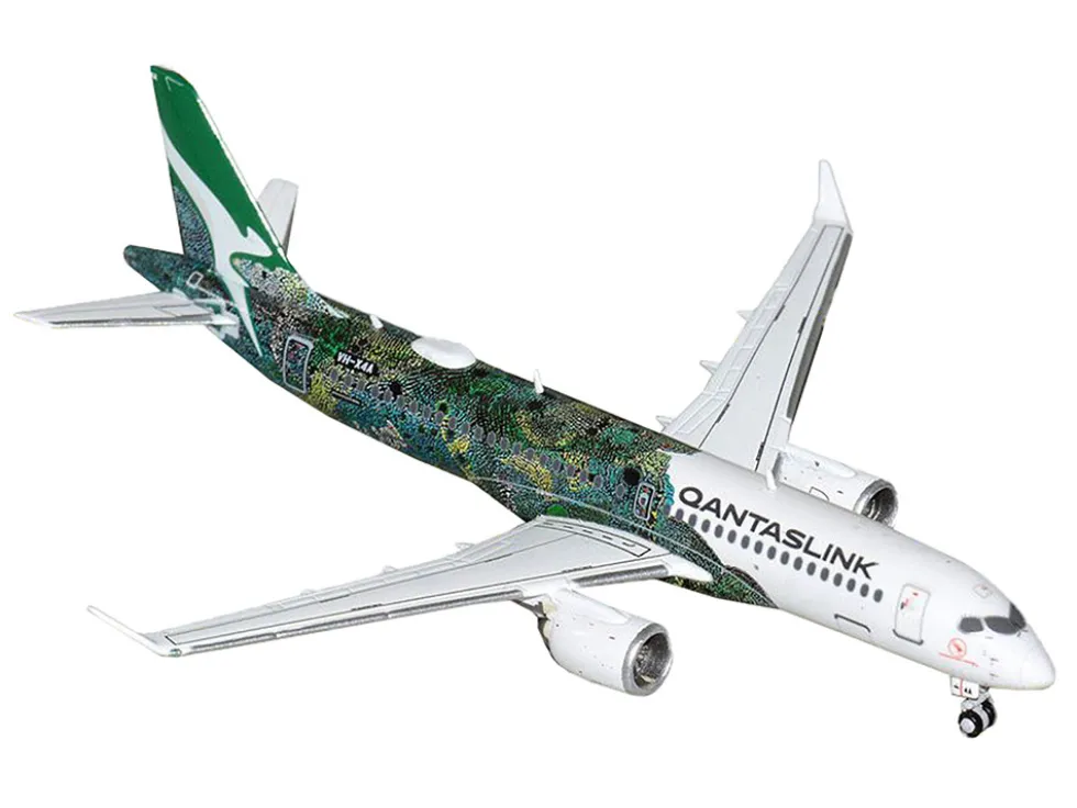 Airbus A220-300 Commercial Aircraft "QantasLink - Minyma Kutjara Tjukurpa" (VH-X4A) White with Graphics 1/400 Diecast Model Airplane by GeminiJets