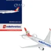 Airbus A350-900 Commercial Aircraft with Flaps Down Configuration "Edelweiss Air" (HB-IHC) White with Red Tail 1/400 Diecast Model Airplane by GeminiJets