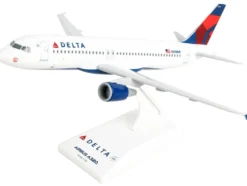 Airbus A320 Commercial Aircraft "Delta Air Lines" (N376NW) White with Blue and Red Tail (Snap-Fit) 1/150 Plastic Model by Skymarks