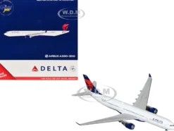 Airbus A330-300 Commercial Aircraft "Delta Air Lines" (N829NW) White with Blue and Red Tail 1/400 Diecast Model Airplane by GeminiJets