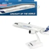 Airbus A220-100 Commercial Aircraft "Airbus Corporate Livery" (C-FFDO) White with Blue Tail (Snap-Fit) 1/100 Plastic Model by Skymarks