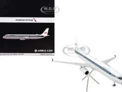 Airbus A321 Commercial Aircraft "American Airlines - Allegheny" (N579UW) White with Blue Stripes "Gemini 200" Series 1/200 Diecast Model Airplane by GeminiJets
