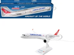 Airbus A350-900 Commercial Aircraft "Turkish Airlines" (TC-LGJ) White with Red Tail (Snap-Fit) 1/200 Plastic Model by Skymarks