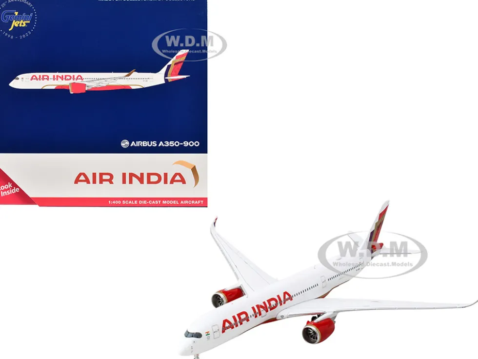 Airbus A350-900 Commercial Aircraft "Air India" (VT-JRH) White with Tail Graphics 1/400 Diecast Model Airplane by GeminiJets