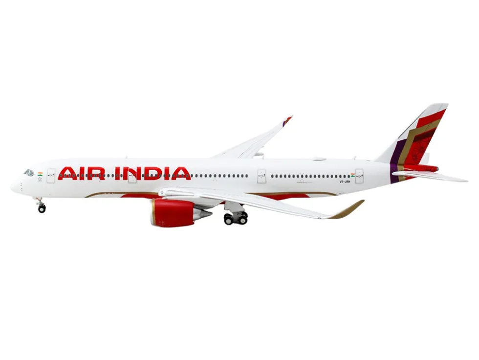 Airbus A350-900 Commercial Aircraft "Air India" (VT-JRH) White with Tail Graphics 1/400 Diecast Model Airplane by GeminiJets