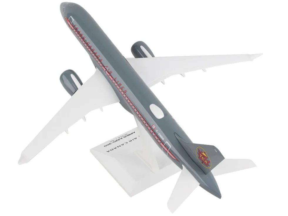 Airbus A220-300 Commercial Aircraft "Trans-Canada Air Lines - Air Canada" (C-GNBN) Gray with Red Stripes (Snap-Fit) 1/100 Plastic Model by Skymarks