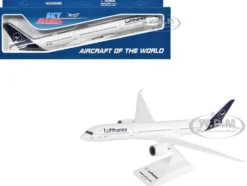 Airbus A350-900 Commercial Aircraft "Lufthansa" (D-AIXM) White with Dark Blue Tail (Snap-Fit) 1/200 Plastic Model by Skymarks