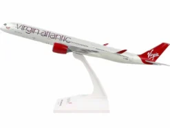 Airbus A350-1000 Commercial Aircraft "Virgin Atlantic Airways" (G-VXWB) Gray with Red Tail (Snap-Fit) 1/200 Plastic Model by Skymarks