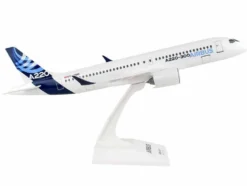 Airbus A220-300 Commercial Aircraft "Airbus" (C-FFDO) White with Blue Tail (Snap-Fit) 1/100 Plastic Model by Skymarks
