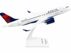 Airbus A220-100 Commercial Aircraft "Delta Air Lines" (N101DU) White with Red and Blue Tail (Snap-Fit) 1/100 Plastic Model by Skymarks