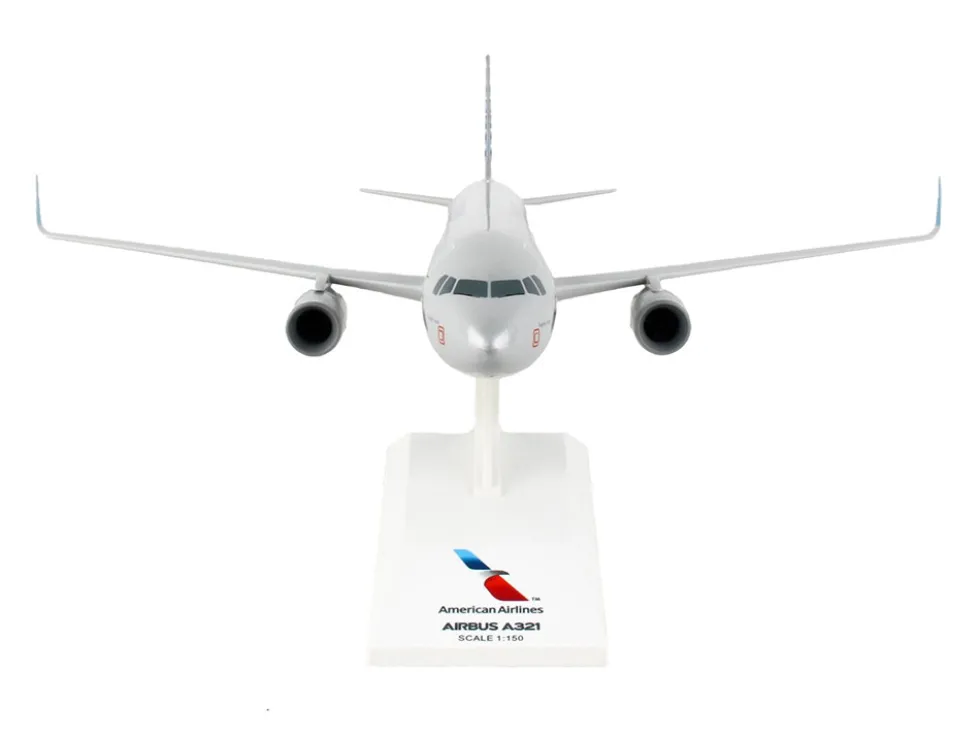 Airbus A321 Commercial Aircraft "American Airlines - Medal of Honor" (N167AN) Gray with Red and Blue Tail (Snap-Fit) 1/150 Plastic Model by Skymarks