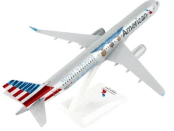 Airbus A321 Commercial Aircraft "American Airlines - Medal of Honor" (N167AN) Gray with Red and Blue Tail (Snap-Fit) 1/150 Plastic Model by Skymarks