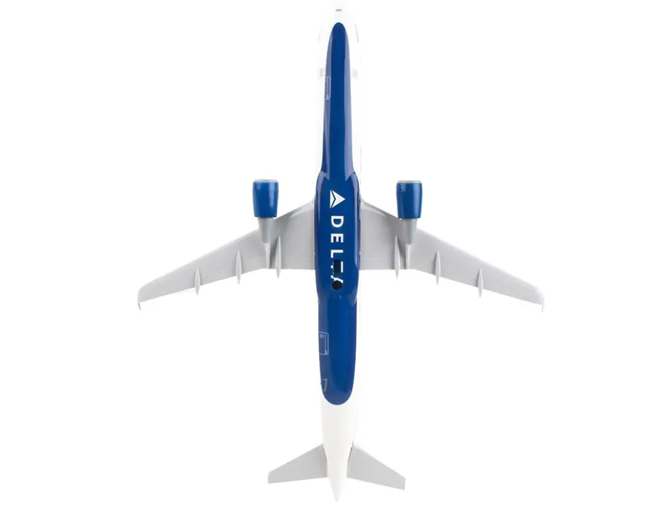 Airbus A321 Commercial Aircraft "Delta Air Lines - Thank You" (N391DN) White with Red and Blue Tail (Snap-Fit) 1/150 Plastic Model by Skymarks