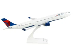 Airbus A330-300 Commercial Aircraft "Delta Air Lines" (N809NW) White with Red and Blue Tail (Snap-Fit) 1/200 Plastic Model by Skymarks