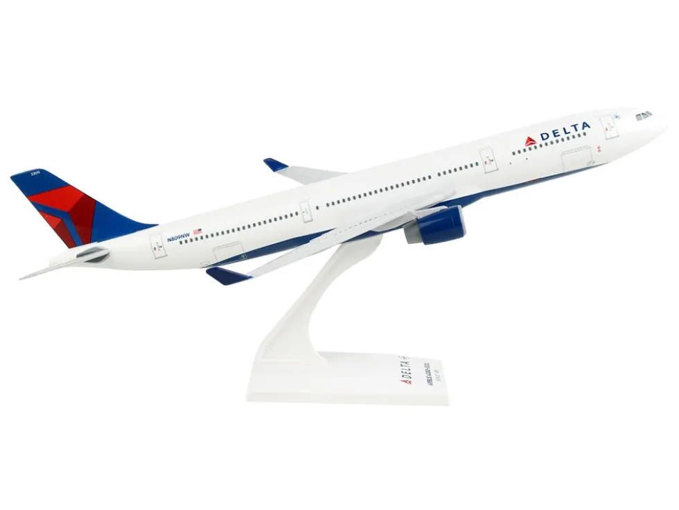 Airbus A330-300 Commercial Aircraft "Delta Air Lines" (N809NW) White with Red and Blue Tail (Snap-Fit) 1/200 Plastic Model by Skymarks