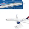 Airbus A330 900 Commercial Aircraft with Landing Gear Delta Air Lines N401DZ White with Blue and Red Tail Snap Fit 1/200 Plastic Model Skymarks SKR984