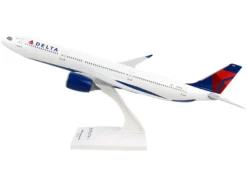 Airbus A330 900 Commercial Aircraft with Landing Gear Delta Air Lines N401DZ White with Blue and Red Tail Snap Fit 1/200 Plastic Model Skymarks SKR984