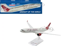 Airbus A330 900 Commercial Aircraft Virgin Atlantic G VJAZ Gray with Red Tail Snap Fit 1/200 Plastic Model Skymarks SKR1130