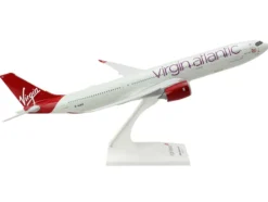 Airbus A330 900 Commercial Aircraft Virgin Atlantic G VJAZ Gray with Red Tail Snap Fit 1/200 Plastic Model Skymarks SKR1130