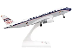 Airbus A320 Commercial Aircraft with Landing Gear Avianca Colombia N284AV White and Gray with Blue Stripes Snap Fit 1/150 Plastic Model Skymarks SKR1033